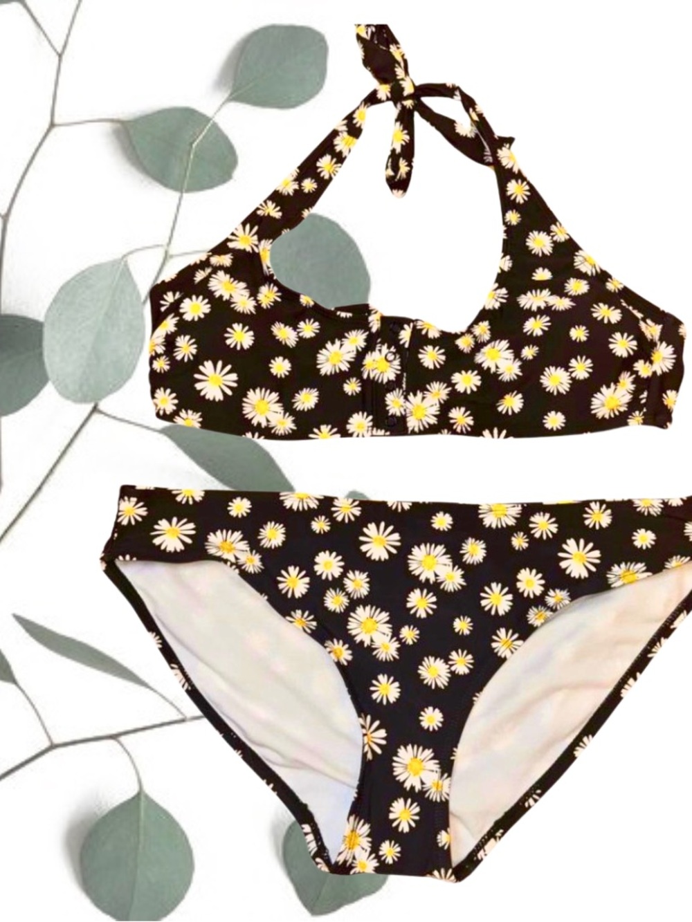 George Black Daisy Floral Two-Piece Bikini